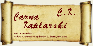 Čarna Kaplarski vizit kartica